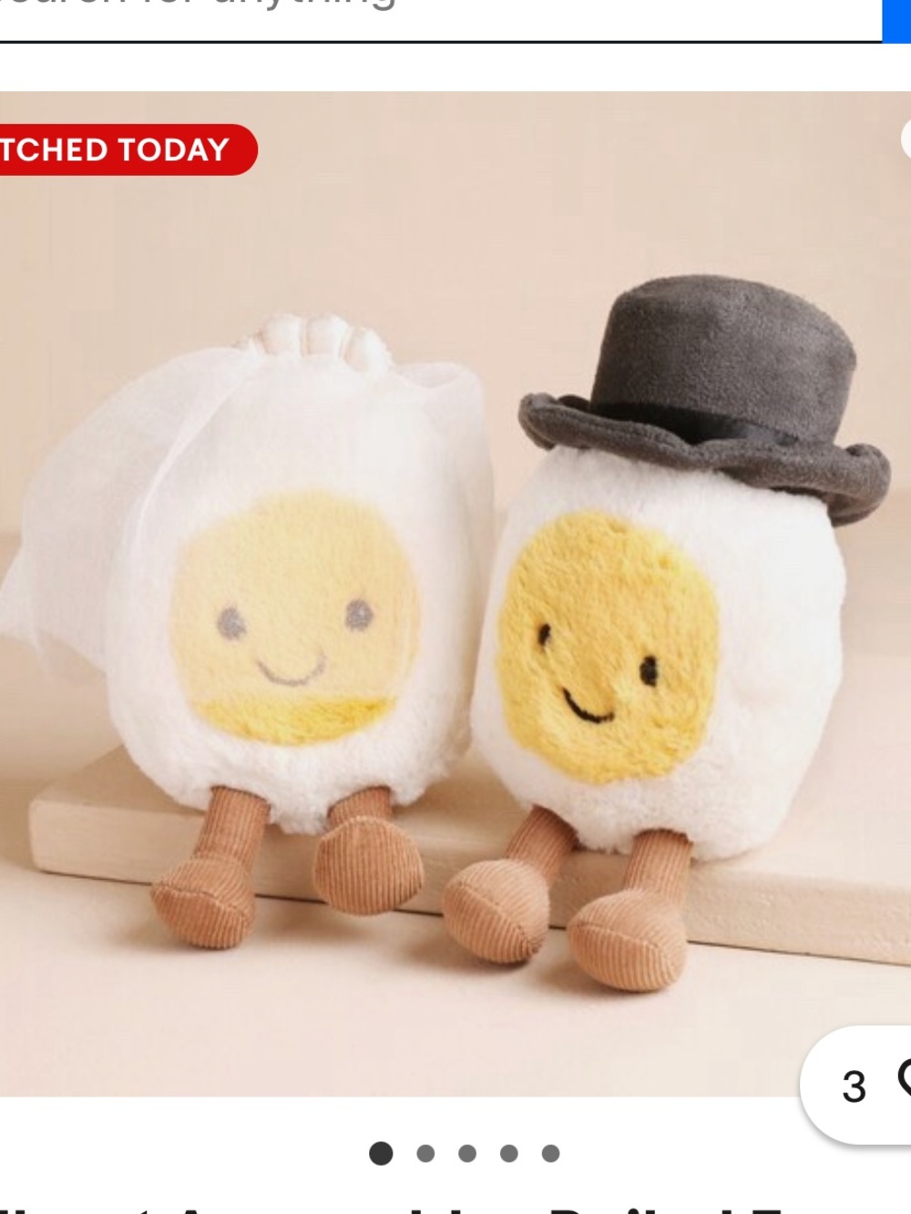 Set of Jellycat Amuseables Boiled Egg Bride & Groom